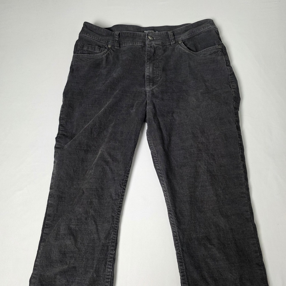 Toad&Co Corduroy Pants Womens 8 Charcoal‎ Grey Organic Cotton Hemp Straight Leg